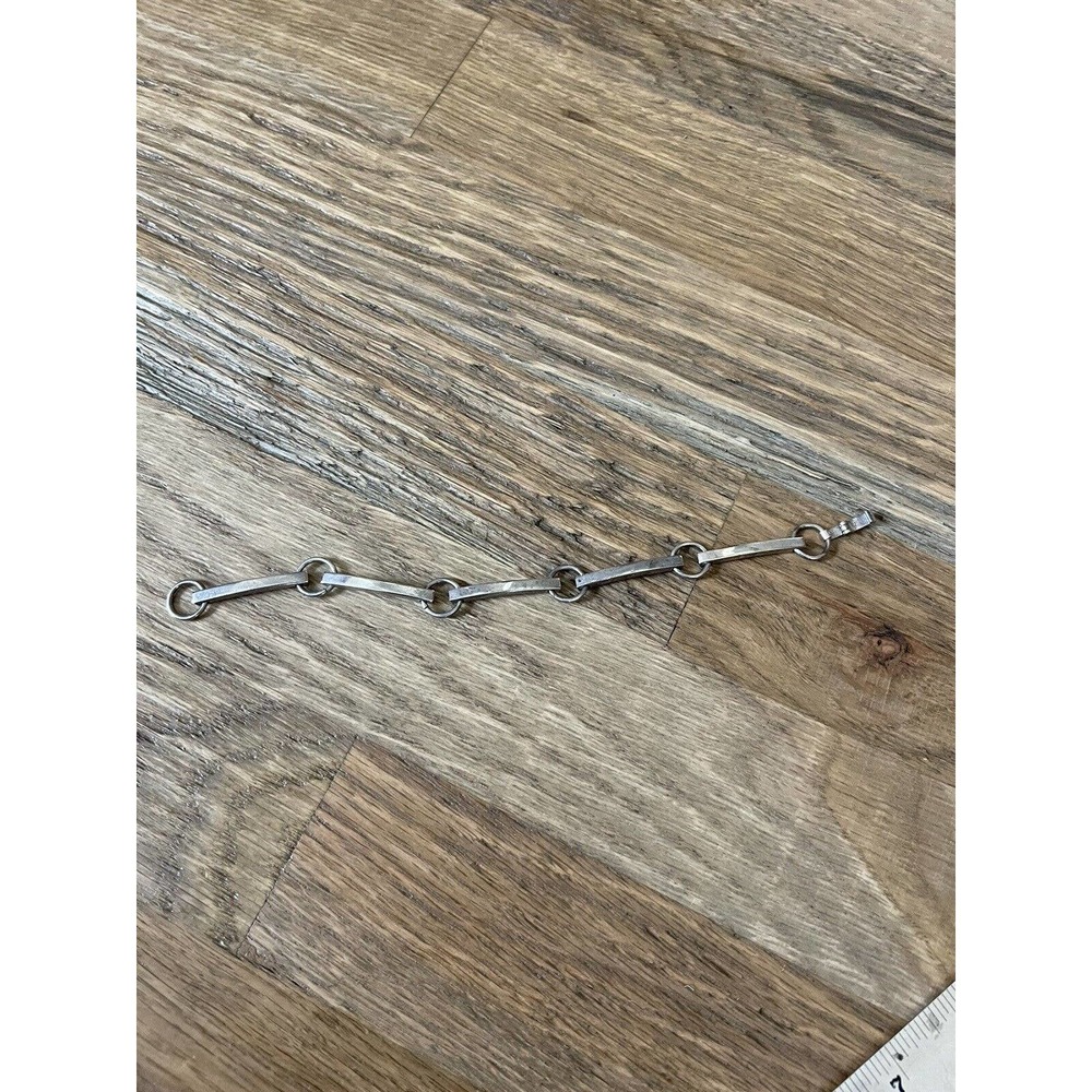 Sterling Silver 925 Vintage Modest Link Thin Bracelet Chain Clasp Unisex Light